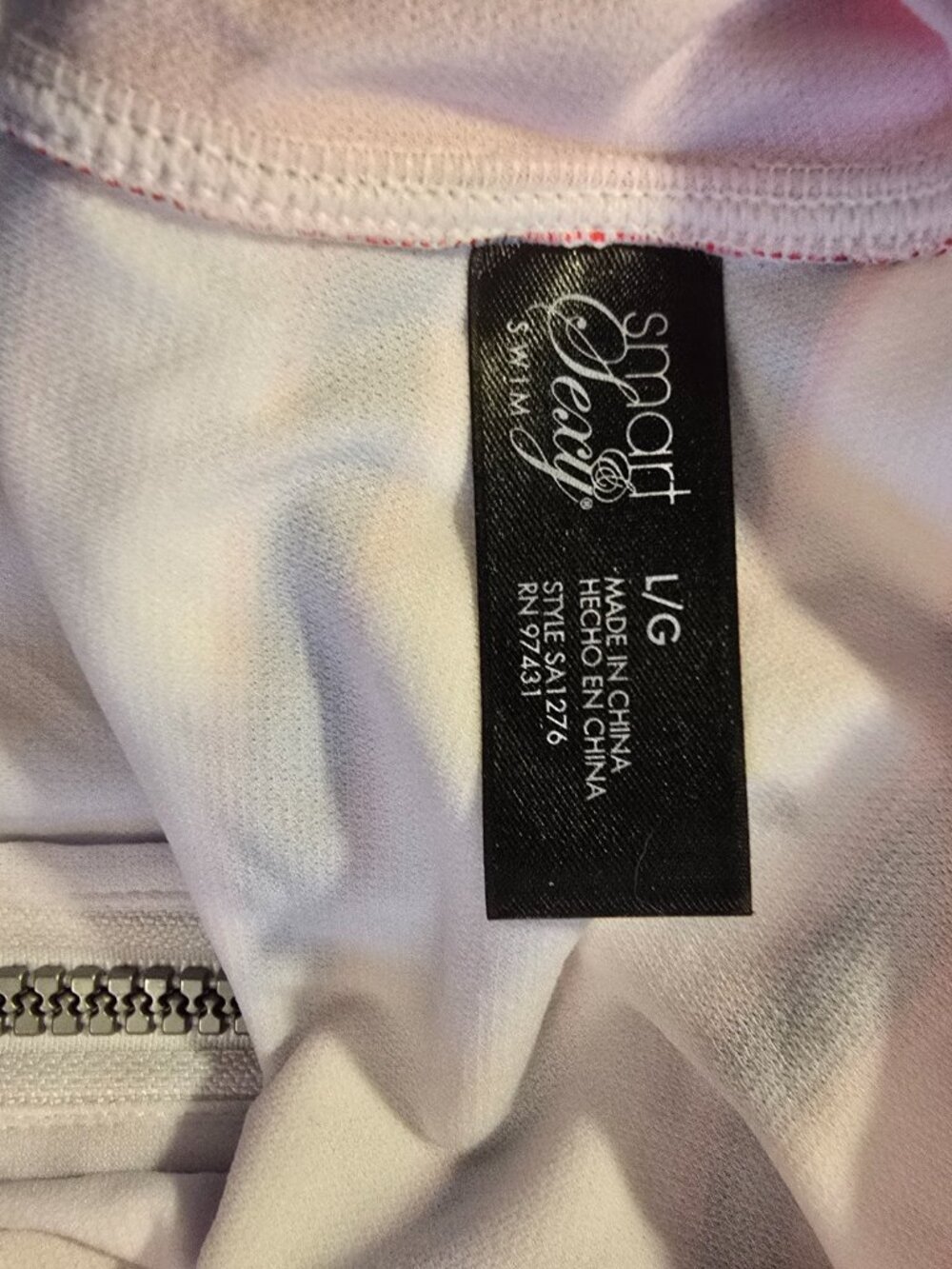 Smart And Sexy One Piece Swimsuit Striped Front Zip Athletic NWT Size Large - Picture 14 of 16